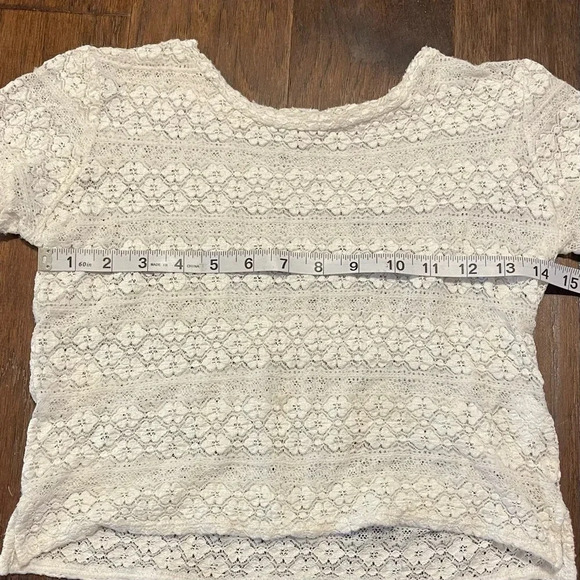 American Eagle Outfitters White Crochet Coquette Lace Blouse - Picture 4 of 9